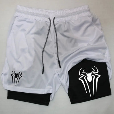 Men's  sports shorts,  spider print  compression shorts , informal, training, running, 2-in-1, Y2K order shipped directly