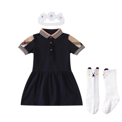 Baby Girl Princess Dress Cotton Baby Girl Dress Plaid Pattern Summer Newborn Clothes Baby Dress Party Birthday Baptism Dress