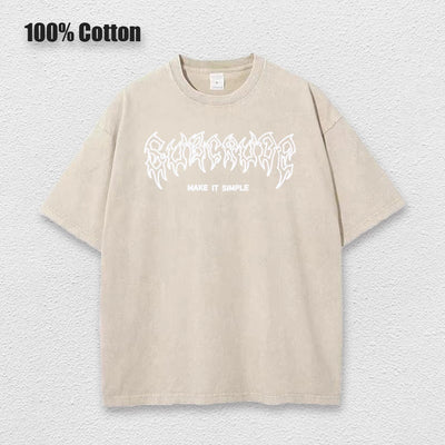 Y2k Acid Washed T Shirt Women Vintage Cotton T-shirts Harajuku Gothic Streetwear Soft Tees Girl Loose Fashion Print Tops Unisex