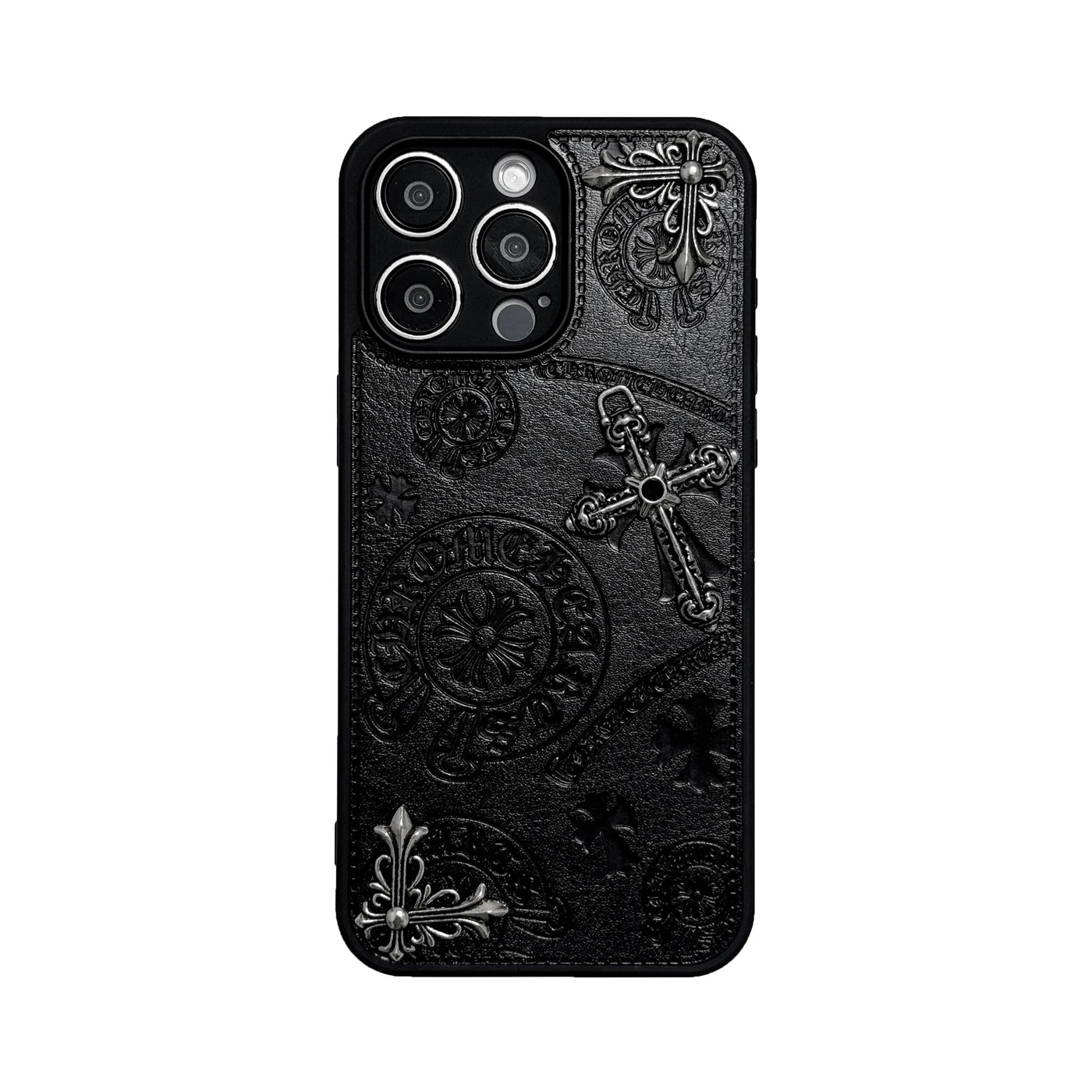 Luxurious Three-dimensional Cross Kroxin PU Leather Printed Grand Phone Case for iPhone 16 15 14 Plus 13Pro Max Protective Cover
