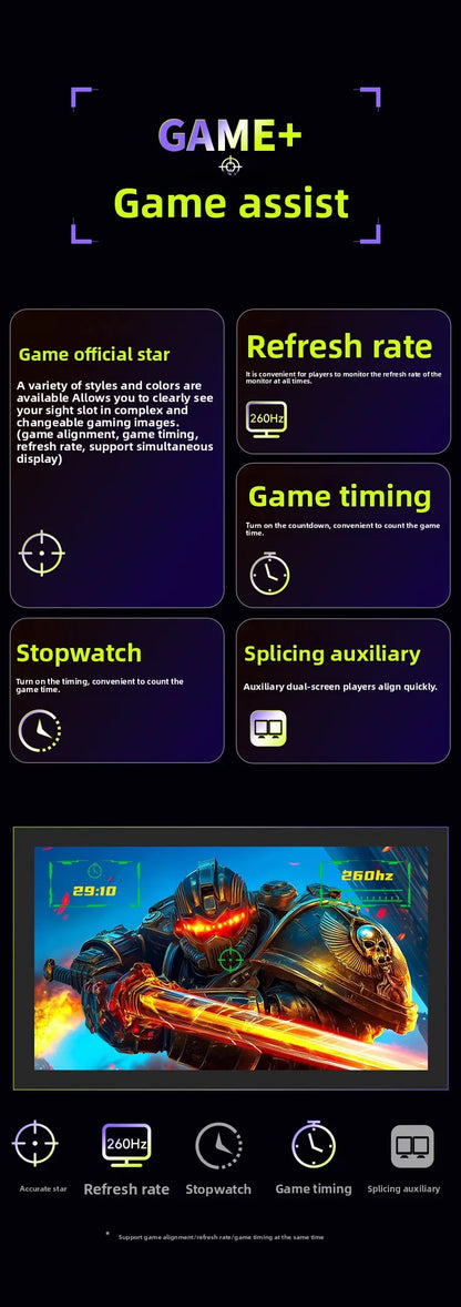 TITAN ARMY 24.5 inch Fast IPS Gaming Monitor 260Hz Hardware Low Blue Light HDR Wide Color Gamut Native 240Hz Display