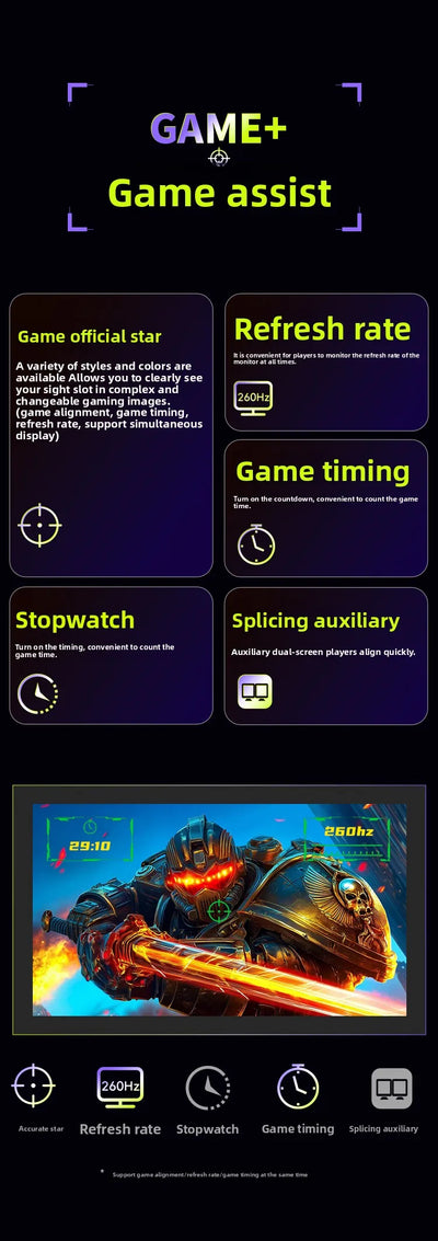 TITAN ARMY 24.5 inch Fast IPS Gaming Monitor 260Hz Hardware Low Blue Light HDR Wide Color Gamut Native 240Hz Display