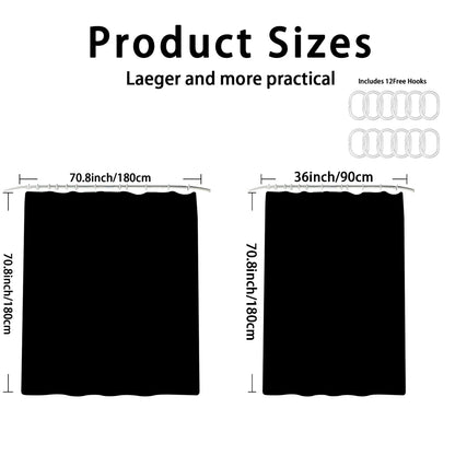 1pc Gray Marbling Shower Curtain Bathroom Partition Decorative Curtain Machine Washable Lake Print Window Privacy Curtain