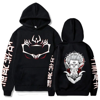 Japanese Anime Print Sweatshirts Jujutsu Kaisen Hoodie Harajuku Autumn Winter Streetwear Clothe Yuji Itadori Plus Size Hoodie