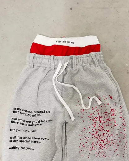 Harajuku Street Dirty style Fashion Double Waist Pants Men Women High waisted Jogger Drawstring Sweatpants Loose Cargo Trousers