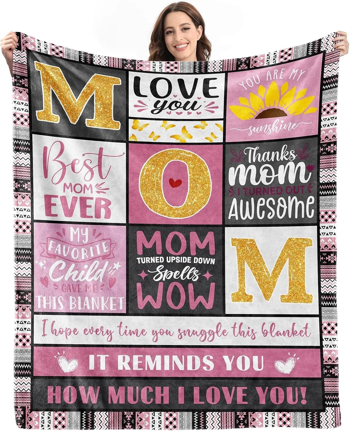 1PC Gift To Mom Thin Blanket for Anniversary Birthday Mothers Day Fathers day for Mom Dad Wife Sister Grandma Abuela Soft Throw