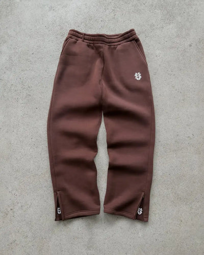 Y2K Fashion Jogger Sweatpants Loose Embroidery Labeled Open Leg Wide Leg Pants Trendy Pocket Couple Straight Pants Men's Hoodie