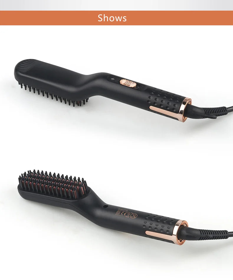 Electric Beard Heated Brush Kit Hair Straightener Straightening Men Quick Styler  Beard Comb Electric Comb For Hair