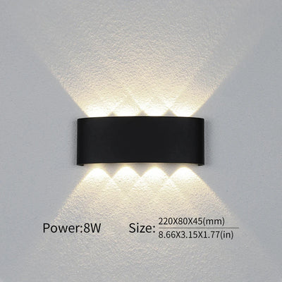 LED Wall Light Outdoor Indoor 2W 4W 6W 8W 10W AC85-265V Up Down White Black Modern Light For Home Garden Bedroom Corridor