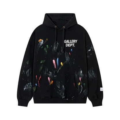 Autumn Trendy Men's Long Sleeve Thermal Hoodie Streetwear New High Street Loose Fleece Hoodie Letter Print Casual Sweatshirt