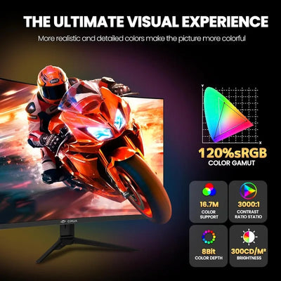 27" Curved Gaming Monitor, 2k QHD(2560*1440P) VA Screen, 1800R, 165Hz/180Hz Computer Moniter, Supports AMD Freesync, 120% s