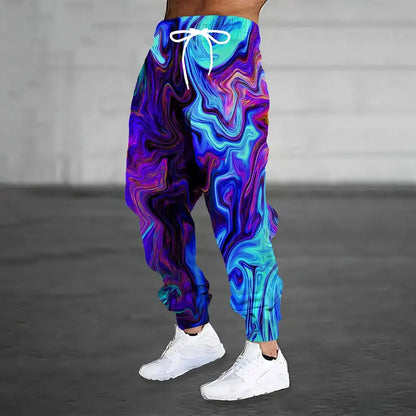 Men'S Loose Casual Pocket Drawstring Sweatpants Winter New Thick Warm Fashion Skull And Sickle Print Pants Men'S Tracksuit Pants