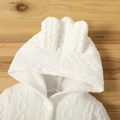 Autumn Winter Newborn Baby Romper Boys Girls Lovely Ears Hooded Long Sleeve Infant Bodysuit Warm Jumpsuit Toddler Girl Clothes