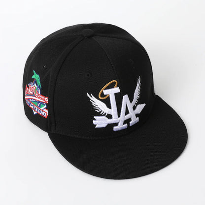 Fashion Unisex Lette Embroidery Baseball Caps Los Angeles Snapback Hat Angel Wings Hip Hop Caps Outdoor Adjustable Casual SunHat