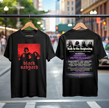 Black Sabbath and Ozzy Osbourne Back To The Beginning Merch Event Tee with Lineup Two Sided T-Shirt Ins Y2k New Brand New Style
