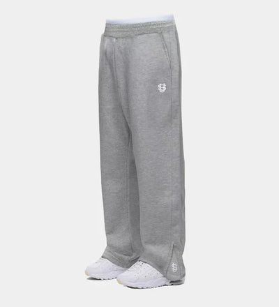 Y2K Fashion Jogger Sweatpants Loose Embroidery Labeled Open Leg Wide Leg Pants Trendy Pocket Couple Straight Pants Men's Hoodie