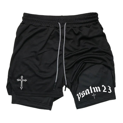 2025 New Men's 2-in-1 Sports Shorts Quick-Dry Running Fitness Training and Swimming Double-Layer Coverage Summer M-3XL