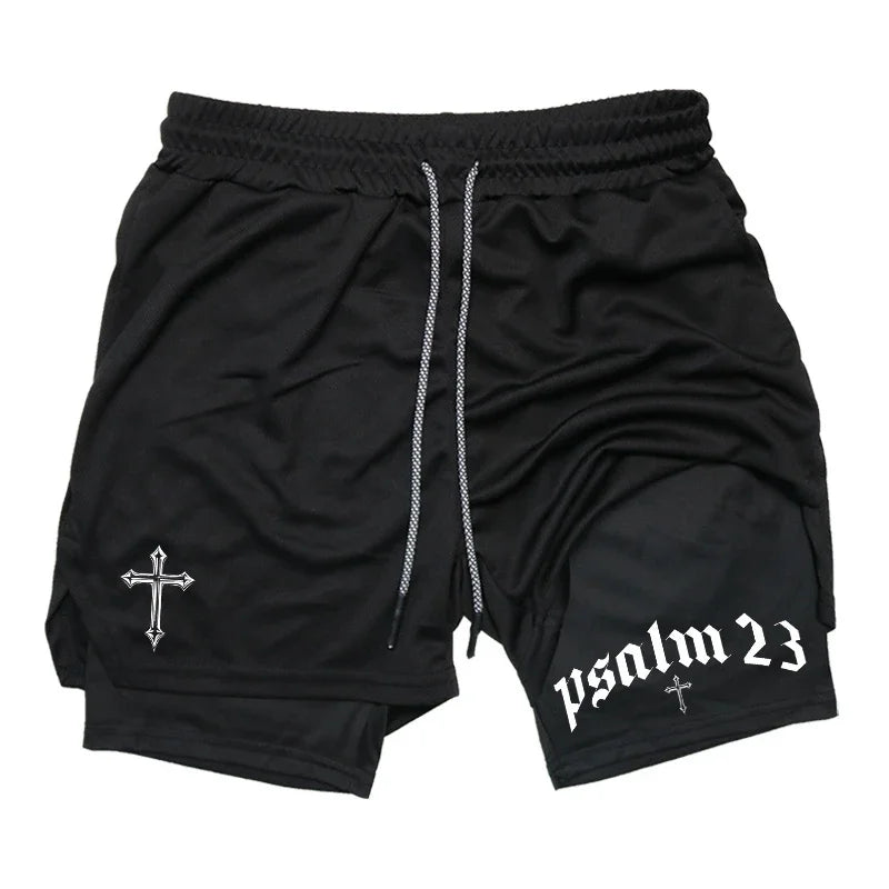 2025 New Men's 2-in-1 Sports Shorts Quick-Dry Running Fitness Training and Swimming Double-Layer Coverage Summer M-3XL