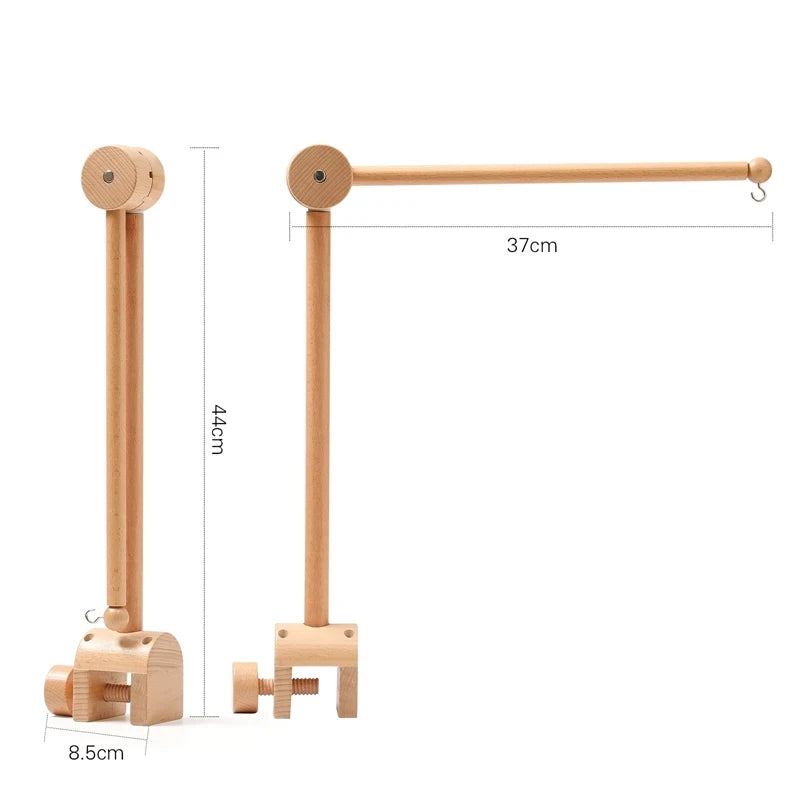 Crib Bell Rotary Music Box with Songs 0 12 Months Baby Bed Hanging Bell Toy Motor Accessory Pendant Toy Nursery Plays Wood Grain