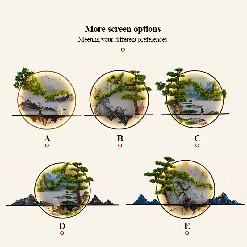 PLLY Modern Wall Picture Light Inside Creative Chinese Landscape Mural Sconces Lamp LED for Home Living Bedroom Study