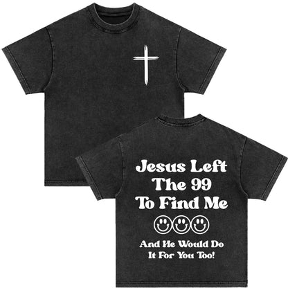 Christian Strength in Jesus Bible Verse Vintage Washed T-shirts Men Women Fashion Harajuku Oversized T Shirt 100% Cotton T-shirt