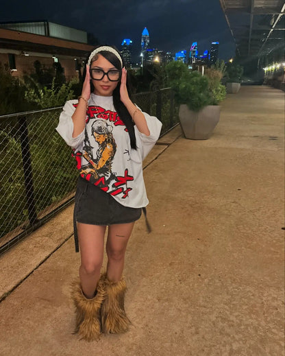 Y2K High Street Hip-hop Personalized Printed Loose Fashion T-shirt Men  American Harajuku Retro Casual Versatile Tops Women