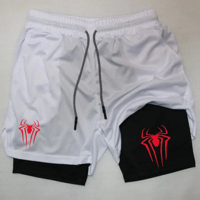 Men's  sports shorts,  spider print  compression shorts , informal, training, running, 2-in-1, Y2K order shipped directly