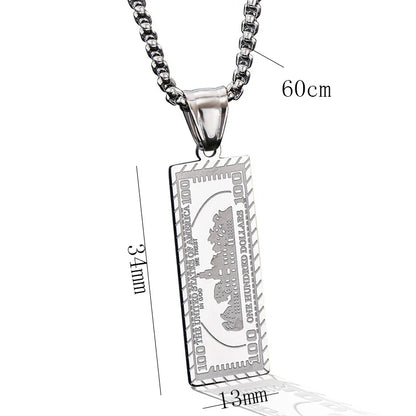 Hip-hop Accessories Party Gifts Dollar Pendant Men's Fashion Necklace,Birthday Gifts, Small Bills Valentine's Day