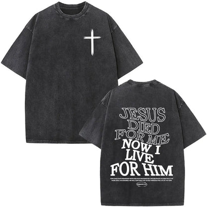 Christian Jesus Faith Over Fear Bible Verse Washed T-shirts Men Women Fashion Vintage Oversized T Shirts Harajuku Cotton T-shirt