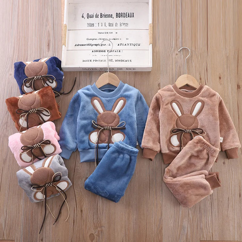 3PCS Winter Autumn Toddler Baby Boys Girls Clothes Baby Sweaters Coat +Pants +Hooded Vest Outfit Set Infant Warm Clothing Suits