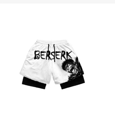 Anime Performance Shorts Men Women 2 In 1 Gym Shorts Manga 3D Print Mesh Quick Dry Sports Short Pants Summer Fitness Workout