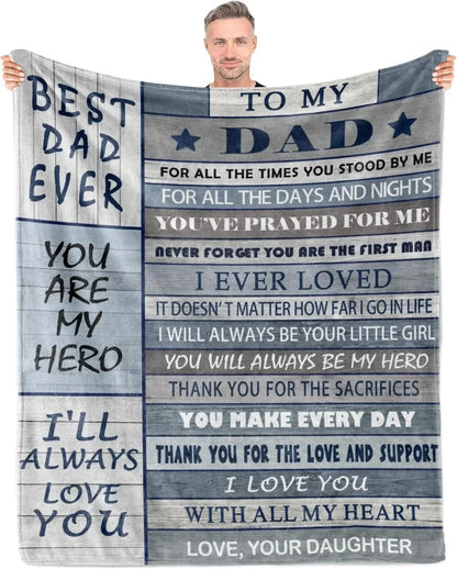 1PC Gift To Dad Thin Blanket for Father's day Anniversary Birthday Mother's Day for Mom Wife Sister Grandma Abuela Soft Throw