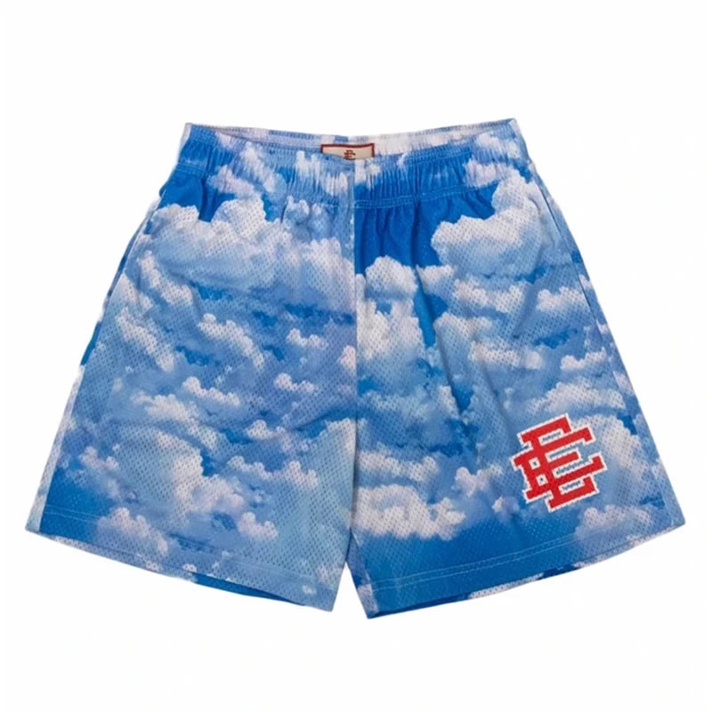 New Summer Eric Emanuel EE Basic Mesh Short Classic Floral Printed Gym Shorts 2025 Men's Gym Basketball Sports Beach Shorts