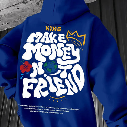 2025  Men's Casual Hoodie, Spring/Autumn Fashion, Geometric Pattern, Knit Fabric, Regular Fit, Polyester, Stretchy, Crew Neck