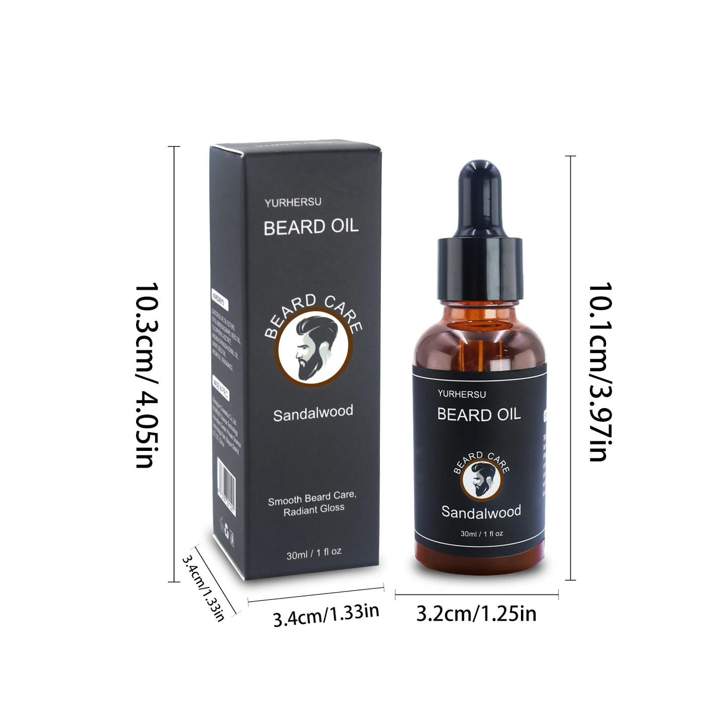 YURHERSU30ml new facial hair and beard growth oil is suitable for men's thick, soft, smooth, nutritious beard oil beard care