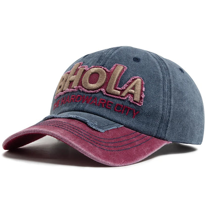 Men Baseball Caps BHOLA Fashion Letter Embroidery Hip Hop Cap Washed Cotton Vintage Casual Sun Visor Hat For Female Adjustable