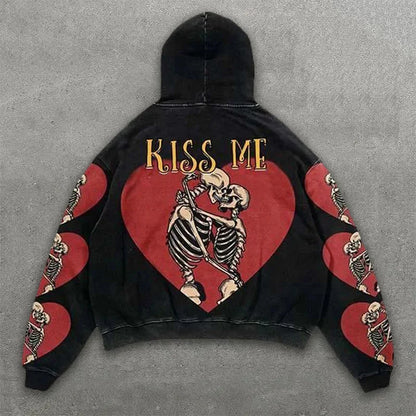 Y2K Cloths Techwear Autumn New Mens Funny Skull 3D Print Tracksuit Men Hoodie Fashion Streetwear Black Skeleton Hoodies For Man