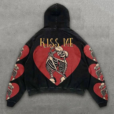 Y2K Cloths Techwear Autumn New Mens Funny Skull 3D Print Tracksuit Men Hoodie Fashion Streetwear Black Skeleton Hoodies For Man