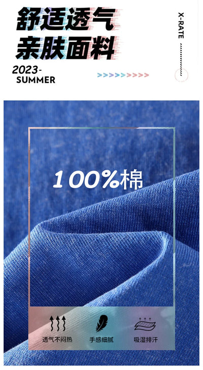 Customized logo T-shirt, handmade image oversized T-shirt, heavy washed retro T-shirt, hip-hop style casual wear, 100% pure cott