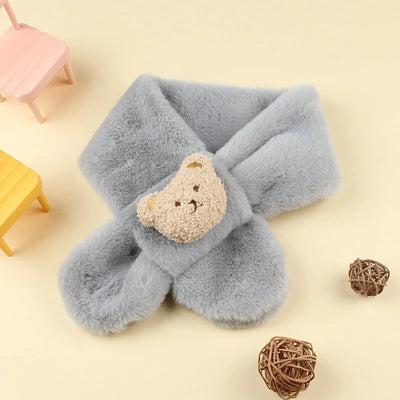 2023 Autumn Winter Soft Plush Children Scarf Cute Cartoon Girl Baby Thick Warm Scarf Outdoor Kids Neckerchief Baby Accessories