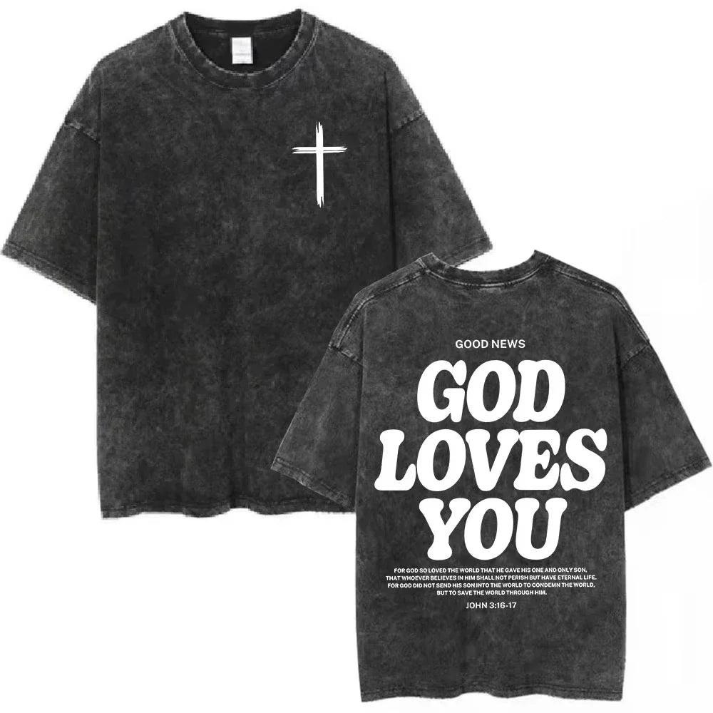 Salvation Jesus Paid It All Vintage Washed T Shirts Christian Bible Verse T-shirts Men Women Fashion Oversized Cotton Tshirts