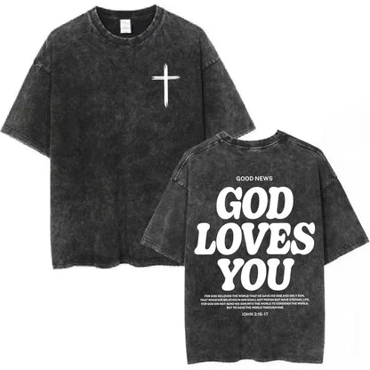 Salvation Jesus Paid It All Vintage Washed T Shirts Christian Bible Verse T-shirts Men Women Fashion Oversized Cotton Tshirts