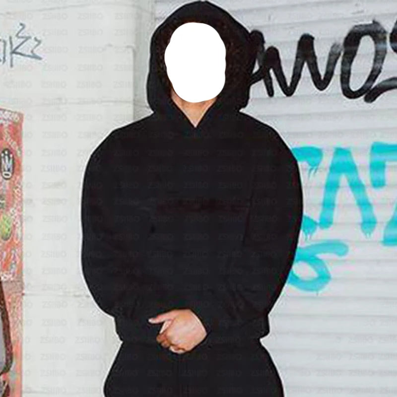 NOFS Letter Embroidery Fashion Brand Loose Oversized Hoodie Y2K Hip-Hop Streetwear women Pullovers Casual Top Pants Sportswear