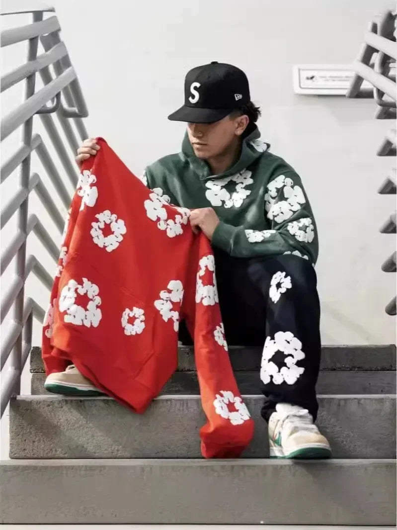 DENIM TEARS Men's Fashionable Printed Hoodie Foam Cotton Sports Suit European American Style Hot Selling New Arrival