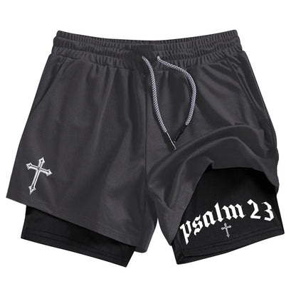 Men Performance Shorts Cross Print Summer Basketball Gym Shorts Summer Sports Fitness Workout Jogging Running Short Pants