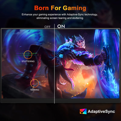 UPERFECT 16" 2K 240Hz Portable Monitor 100%DCI-P3 16:10 HDR FreeSync IPS Eye Care External Gaming Display For PC XBox PS5 Switch