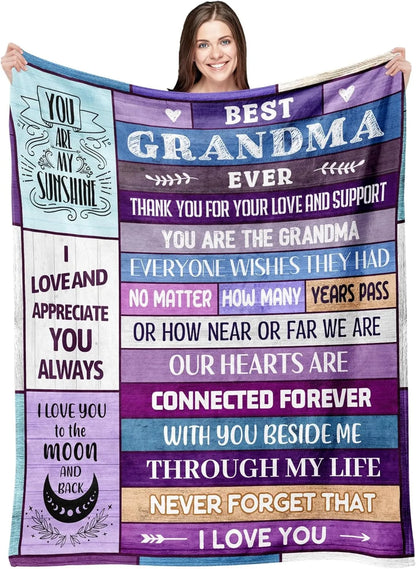 1PC Gift To Mom Thin Blanket for Anniversary Birthday Mothers Day Fathers day for Mom Dad Wife Sister Grandma Abuela Soft Throw