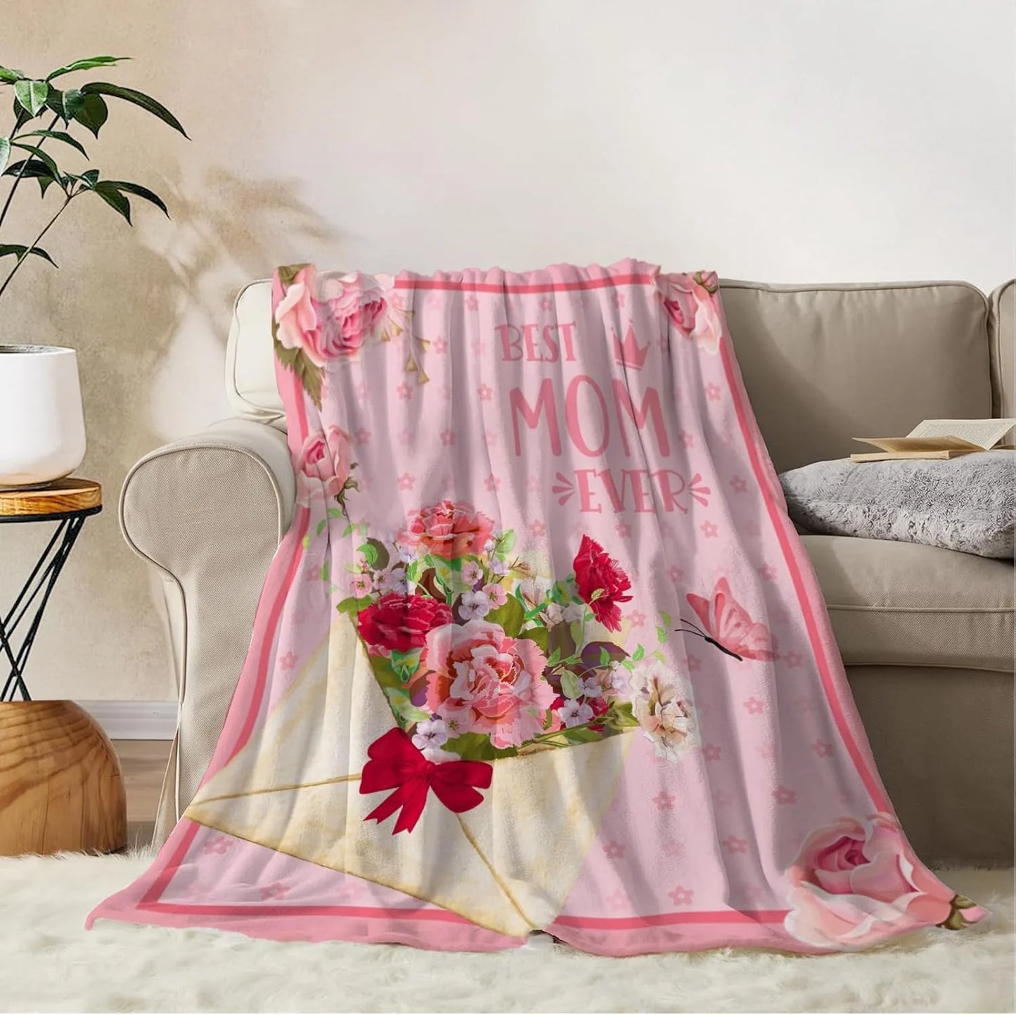 Gifts from Daughter Son for Mother's Day Birthday Mom Gifts Anniversary Unique Gifts for Mom Super Soft Flannel Throw Blankets