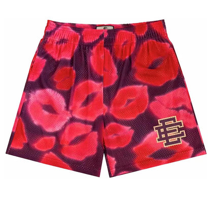 2025 New Summer EE Eric Emanuel  Basic Mesh Short Classic Floral Printed Gym Shorts Men's Gym Basketball Sports Beach Shorts