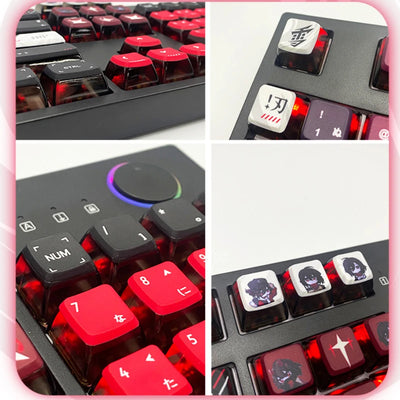 Yuki  Anime Pudding Keycap 120Keys Transparent PBT Thermal Sublimation ASA Profile Keycaps for Mechanical Keyboard Accessories